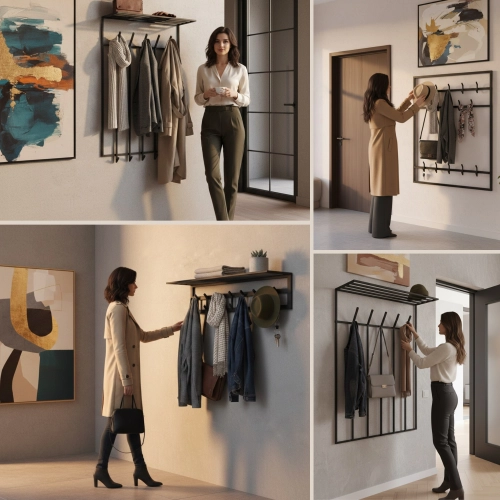 Wieszaki ścienne metalowe